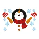 Наклейки-стикеры "Радостный снеговик" 21x30 см, 1 шт