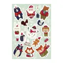 Наклейки-стикеры "Санта со зверями 2" 21x30 см, 1 шт