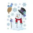 Наклейки-стикеры "Снеговик с птичкой" 21x30 см, 1 шт