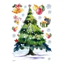 Наклейка декоративная А3 "Акварельная елочка" 32x45 см, 1 шт