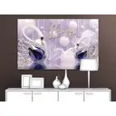 Картина на деревянном подрамнике Первое ателье "Два лебедя loVe" 71x115 см