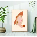 Постер 28 картин "Дама в шляпе и чашка" 40x50 см, в подарочном тубусе без рамы