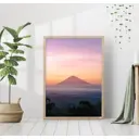 Постер 28 картин "Гора Бали на закате" 50x70 см, в подарочном тубусе без рамы