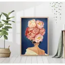 Постер 28 картин Девушка с пионами на голове Эми Джадд 50x70 см, в подарочном тубусе без рамы