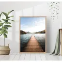 Постер 28 картин "Деревянный мостик в озеро" 40x50 см, в подарочном тубусе без рамы