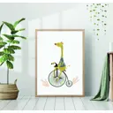 Постер 28 картин "Жираф на велосипеде" 50x70 см, в подарочном тубусе без рамы
