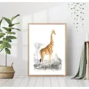 Постер 28 картин "Жираф иллюстрация рисунок" 50x70 см, в подарочном тубусе без рамы