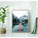 Постер 28 картин "Лодки на горном озере" 40x50 см, в подарочном тубусе без рамы