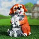 Садовая фигура Хорошие сувениры Щенок с котёнком сидящий 28x22x20 см