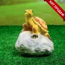 Садовая фигура Хорошие сувениры Черепаxа на камне 11.5x11.5x17 см