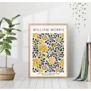 Постер 28 картин "Моррис: желто-черные цветочные узоры" 70x50 см в подарочном тубусе без рамы