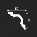 Плинтус Decostar PolyStyle SG-50/50 на стену и потолок, полистирол (xps), цвет белый, 2000х50 мм