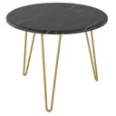 Журнальный столик круглый Калифорния 55x55 см РИД Голд 430 черный мрамор