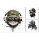 Картина на МДФ Стильные животные 30x60 см 3 шт
