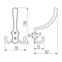 Крючок мебельный GTV WZ-A0-K24-02 сатин
