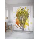 Шторка для ванной Грозный красочный слон 180x200 см