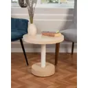Журнальный столик из бетона круглый Flat 04 диаметр 80 см высота 42 см бежевый