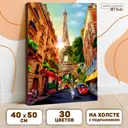 Картина по номерам на холсте с подрамником «Прогулка по Парижу» 40x50 см