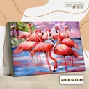 Картина по номерам на холсте с подрамником «Фламинго» 40x50 см