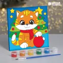 Картина по номерам «Котик с шариком» 15x15 см