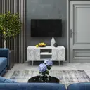 Тумба под телевизор Bogacho Арт Стайл 117x60x42 см МДФ с покрытием цвет белый/серебро