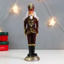 Новогодняя фигурка Simaland Щелкунчик в бордовом мундире с золотом 28x8x8 см