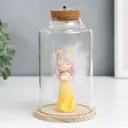 Новогодняя фигурка Simaland с подсветкой Девочка в жёлтом с котиком и пером 10x10x17.5 см