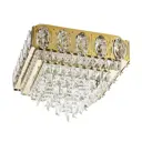 Люстра потолочная светодиодная LED4U 9438-500-500L.GD L9438-500-500 GD с функцией УД 20 м² нейтральный белый свет цвет золото