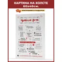 Картина без обрамления Great idea "Правила дома белый с красным" 60x40 см