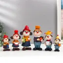 Набор фигурок 6 шт "Клоуны музыканты, с урожаем" h=10.5 см 13.5 см 16 см
