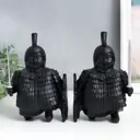 Набор фигурок 2 шт "Терракотовый воин с мечом и щитом" чёрный 9x13x20 см
