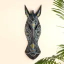 Панно маска "Зебра с цветами" дерево 50x15x7 см