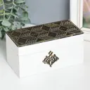 Шкатулка "Иллюзия геометрии" золотисто-белая 16x8x8 см