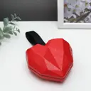 Шкатулка подвеска "Красное сердце с гранями" 6x9.5x9.8 см