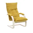 Кресло Leset Монако 68.5x110x80 см велюр цвет желтый/слоновая кость