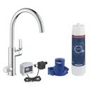 Однорычажный смеситель Grohe Blue pure eurosmart 84 излив 25.8 см цвет хром