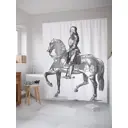 Штора для ванной JoyArty Бронированный рыцарь из ткани, 180x200 см с крючками