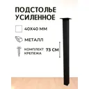 Ножка квадратная Big house Лофт 730x40x40 мм черная матовая гладкая 1 шт.