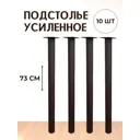 Ножка круглая Big house Лофт 730x51x51 мм черная шагрень 10 шт.