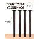 Ножка круглая Big house Лофт 730x51x51 мм черная шагрень 11 шт.
