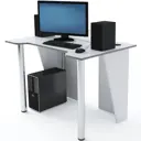 Компьютерный стол Дизайн Фабрика LevelUP 1100 Белый/Серый 110x73.2x74 см ЛДСП цвет белый