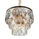 Люстра подвесная хрустальная Omnilux OML-72903-09. 9 ламп. цвет золотой