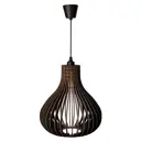 Люстра подвесная деревянная Мелодия Света WL013-PEAR-380 GR PS1N 1 лампа 4 м² цвет серый