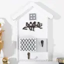 Ключница Simaland 2 крючка "Домик - птички на ветке" белая 4x20x30 см