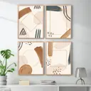 Набор постеров 4 шт. 28 картин "Абстракция на бежевом" 30x40 см без рамы