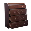 Комод Wissar Патриция 5 ящиков 86.2x36x102 см МДФ цвет орех
