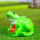 Садовая фигура Хорошие сувениры Лягушка с лотосом малая 18x18 см