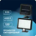 Прожектор светодиодный уличный LUAZON LIGHTING 4604478 С-11 на солнечных батареях 10 Вт 6500К IP44 с датчиком движения и освещённости цвет черный