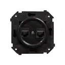 Розетка компьютерная двойная встраиваемая Electraline Ретро RJ45 цвет черный