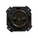 Розетка компьютерная двойная встраиваемая Electraline Ретро RJ45 цвет коричневый
